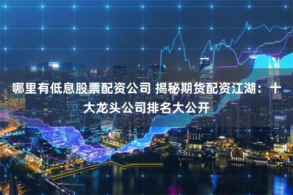 哪里有低息股票配资公司 揭秘期货配资江湖：十大龙头公司排名大公开